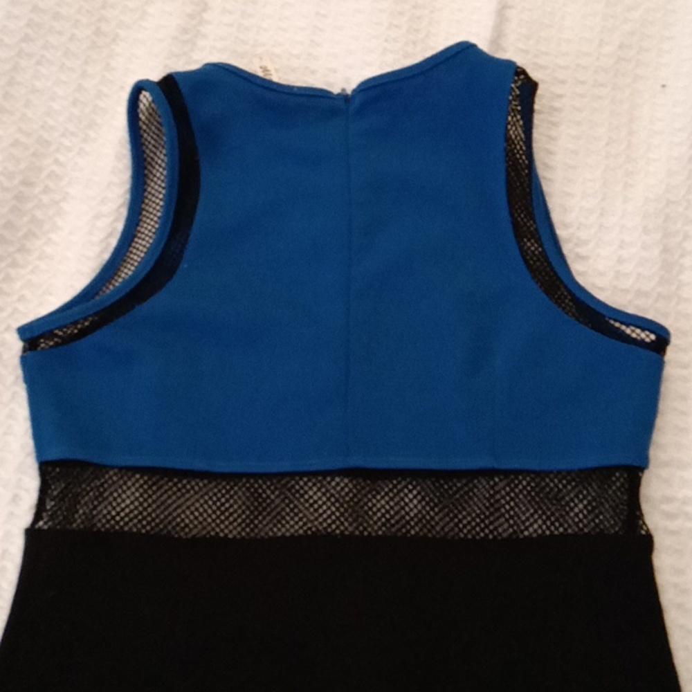 Blue and Black Sleeveless Dress - Picture 5 of 5